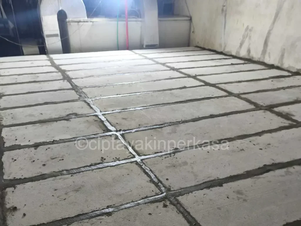 Hasil pemasangan panel lantai citicon di Bernofarm Sidoarjo