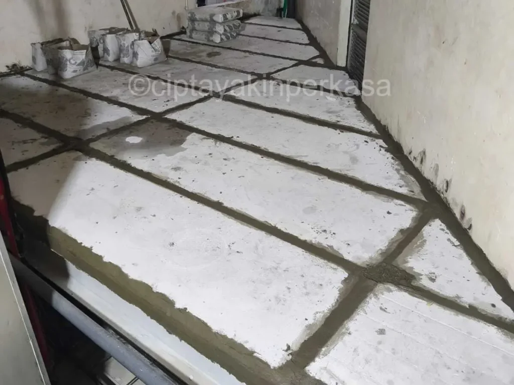Hasil pemasangan panel lantai citicon di Bernofarm Sidoarjo